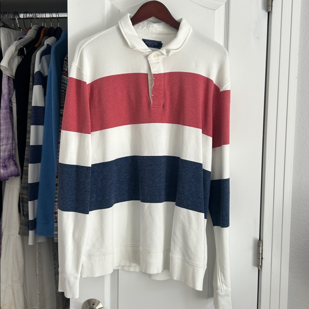 Mens Vineyard Vines Pieced Stripe Rugby Shirt